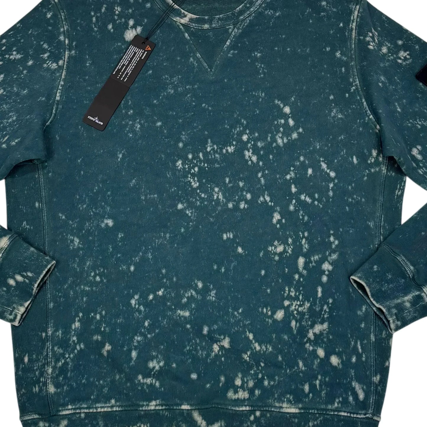 Stone Island Blue Acid Wash Crewneck Sweatshirt