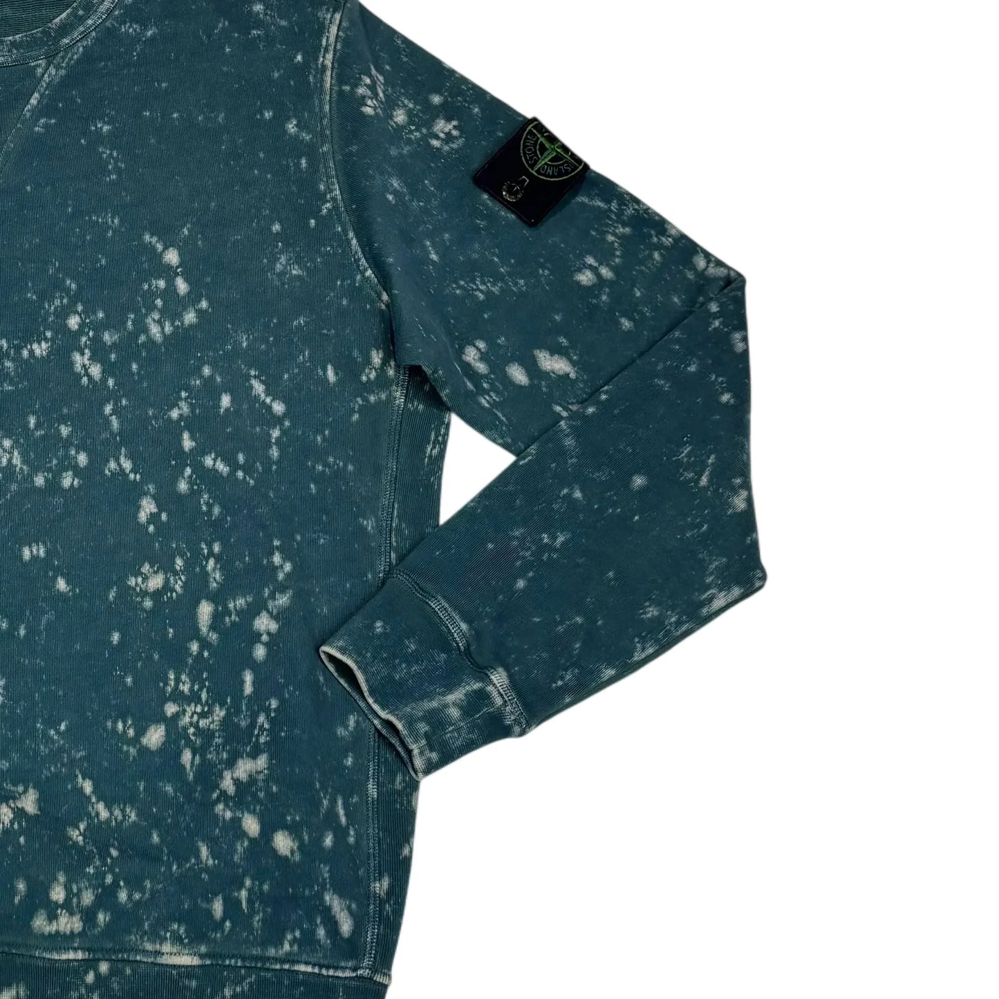 Stone Island Blue Acid Wash Crewneck Sweatshirt