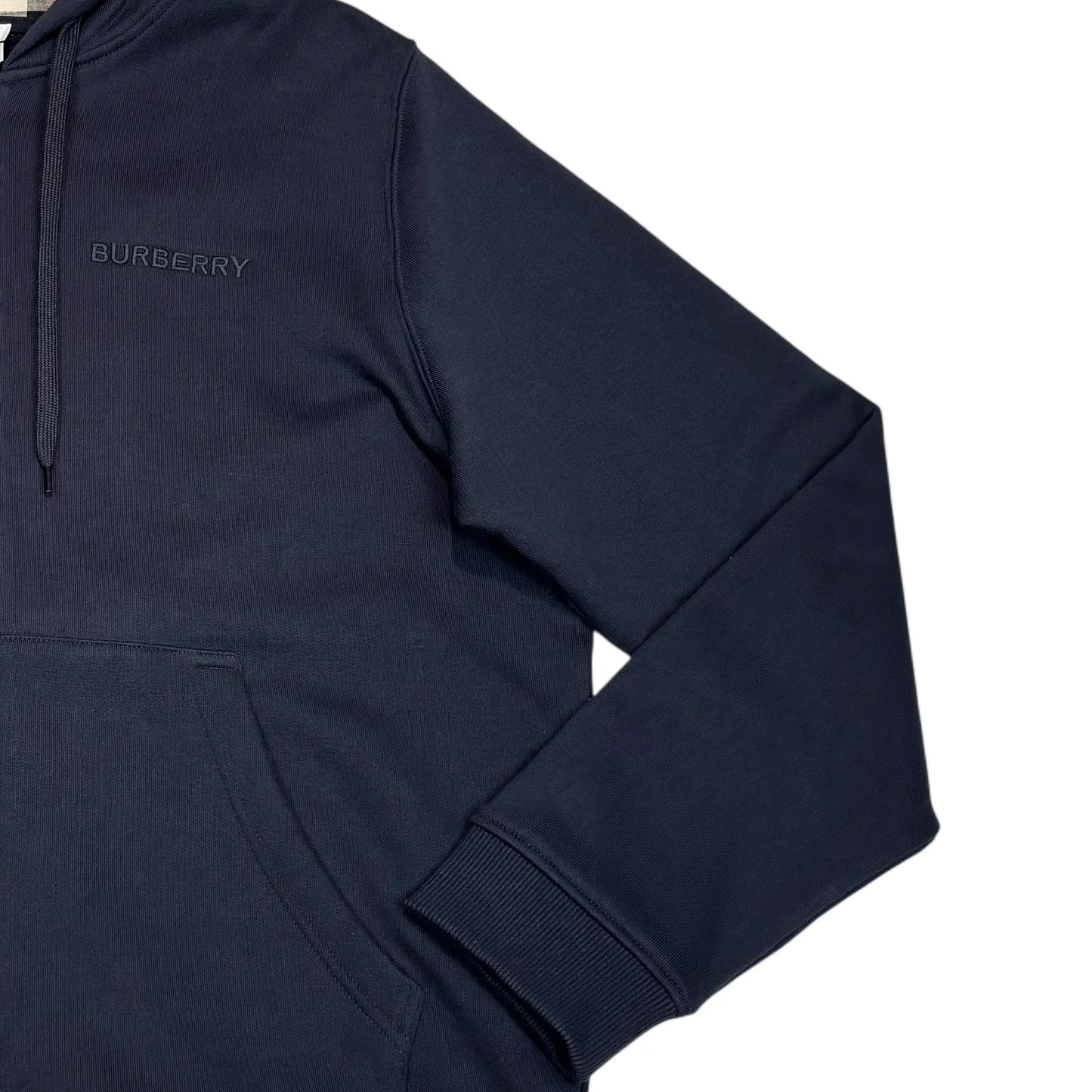 Burberry Navy Inside Check Zip Hoodie