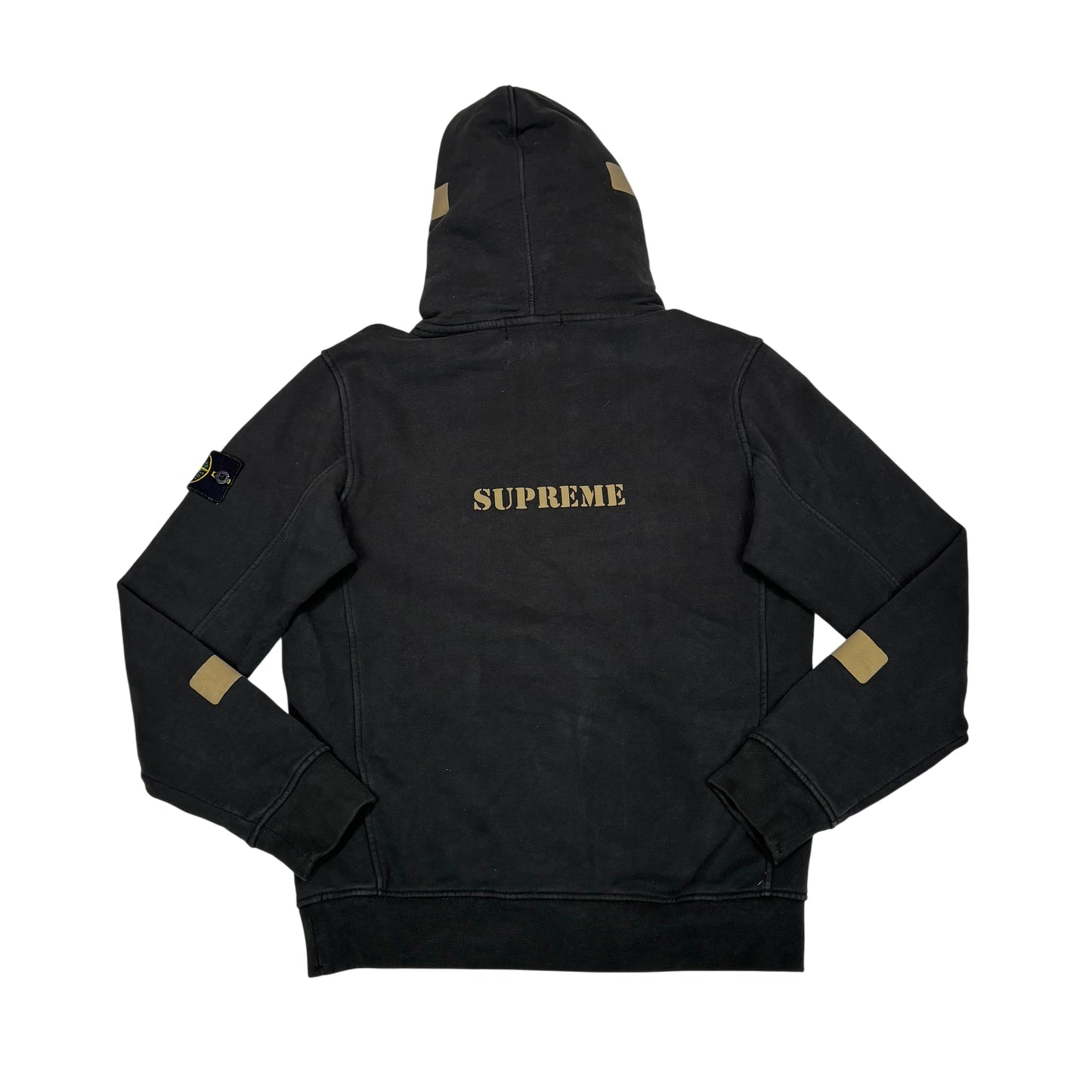 Stone Island x Supreme Black Compass Patch Hoodie