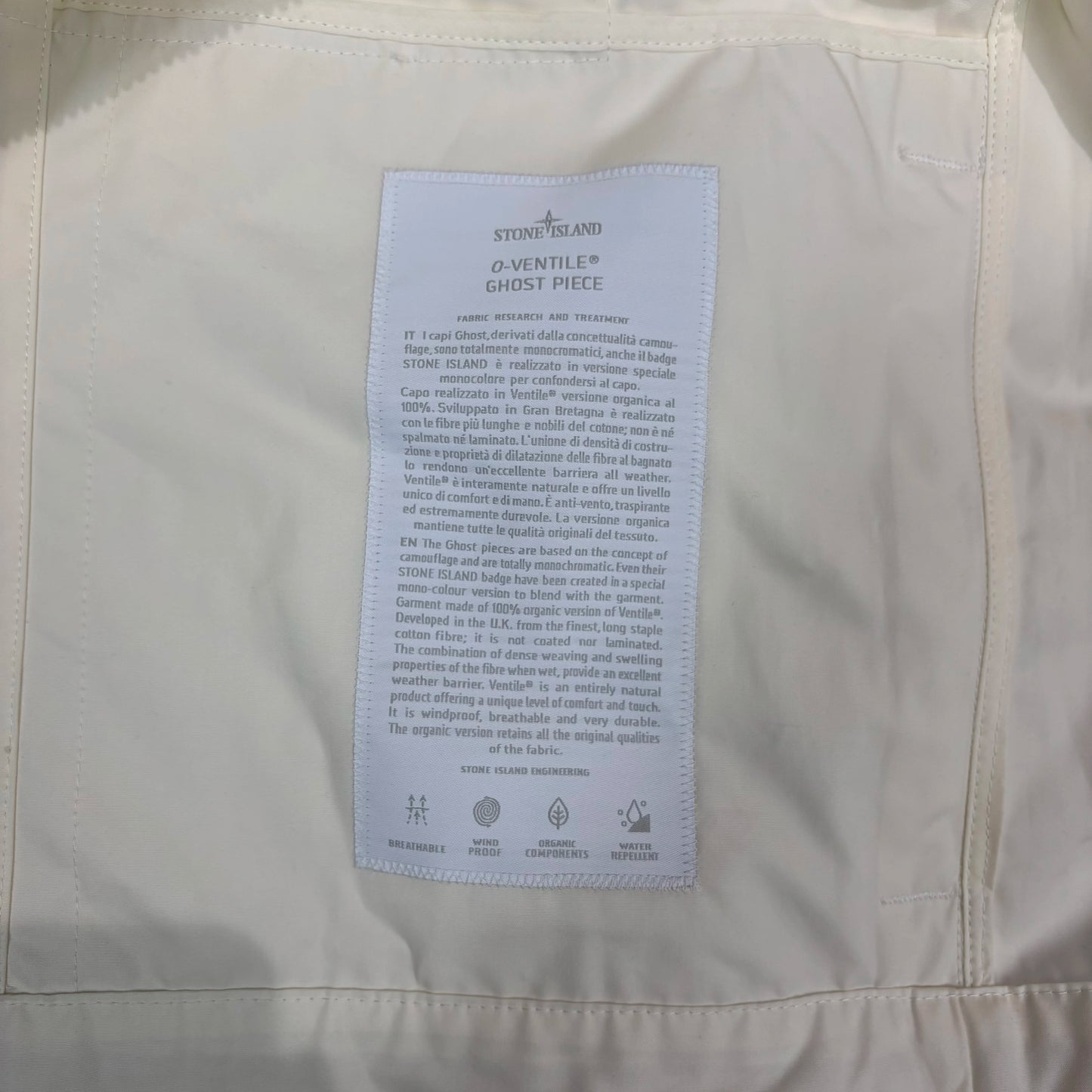 Stone Island White Ghost Badge Collared Overshirt Jacket
