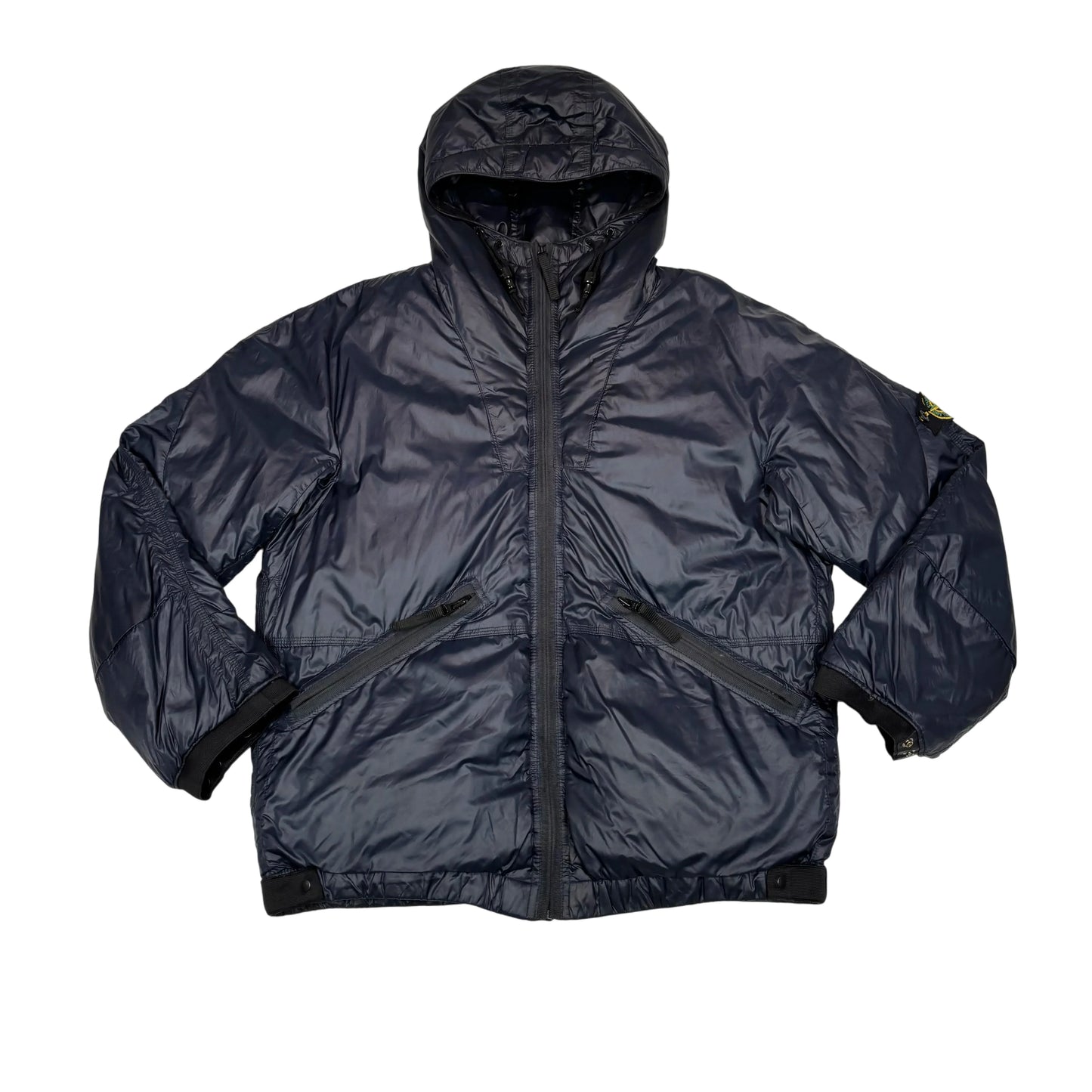 Stone Island Navy Mesh Badge Goose Down Puffer Jacket
