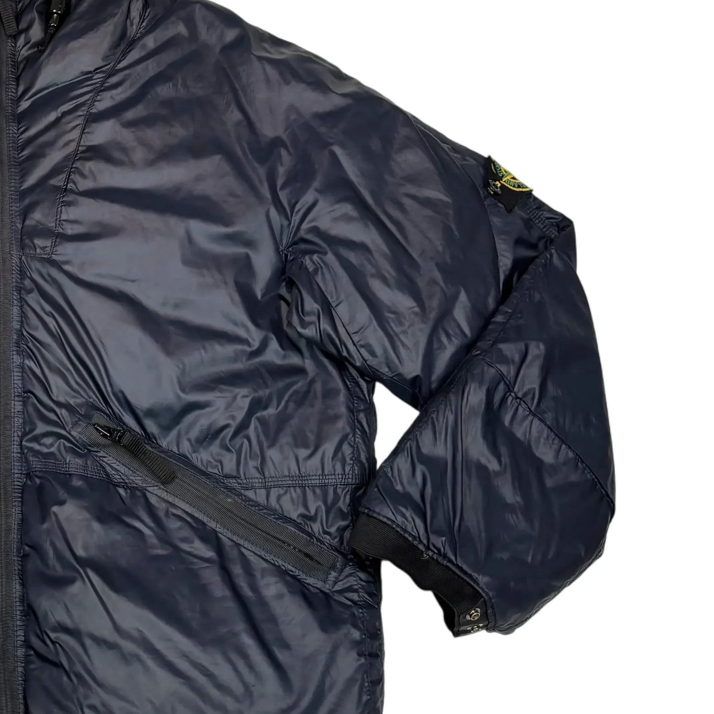 Stone Island Navy Mesh Badge Goose Down Puffer Jacket