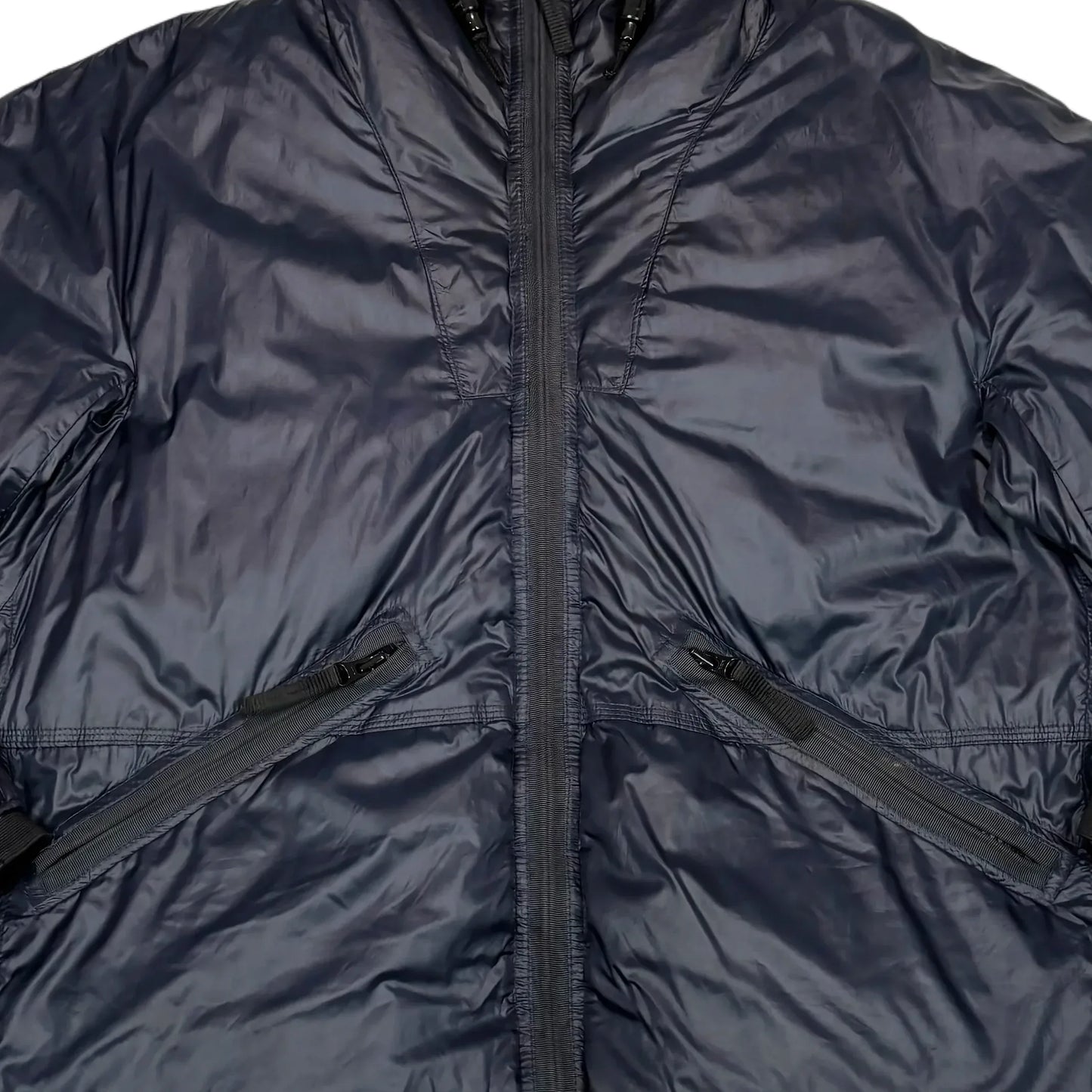 Stone Island Navy Mesh Badge Goose Down Puffer Jacket