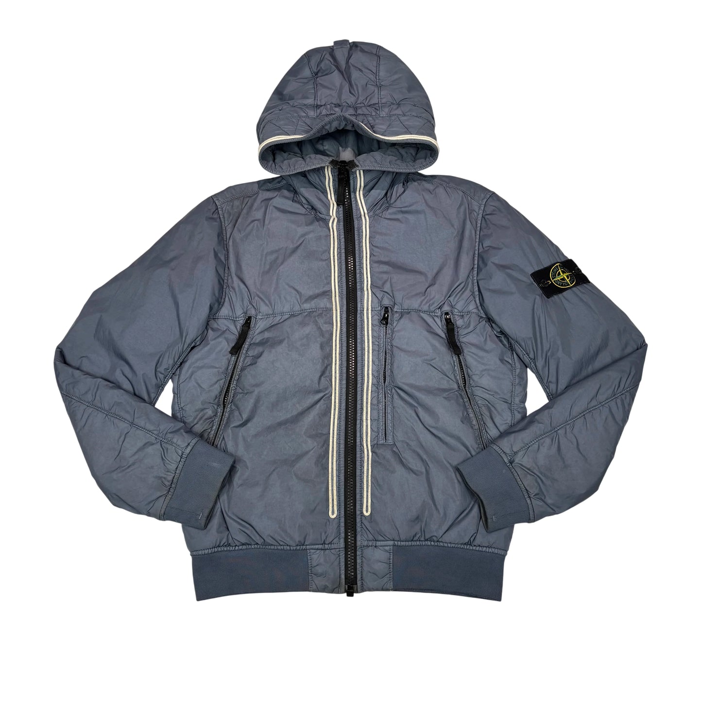 Stone Island Blue Garment Dyed Crinkle Reps NY Jacket