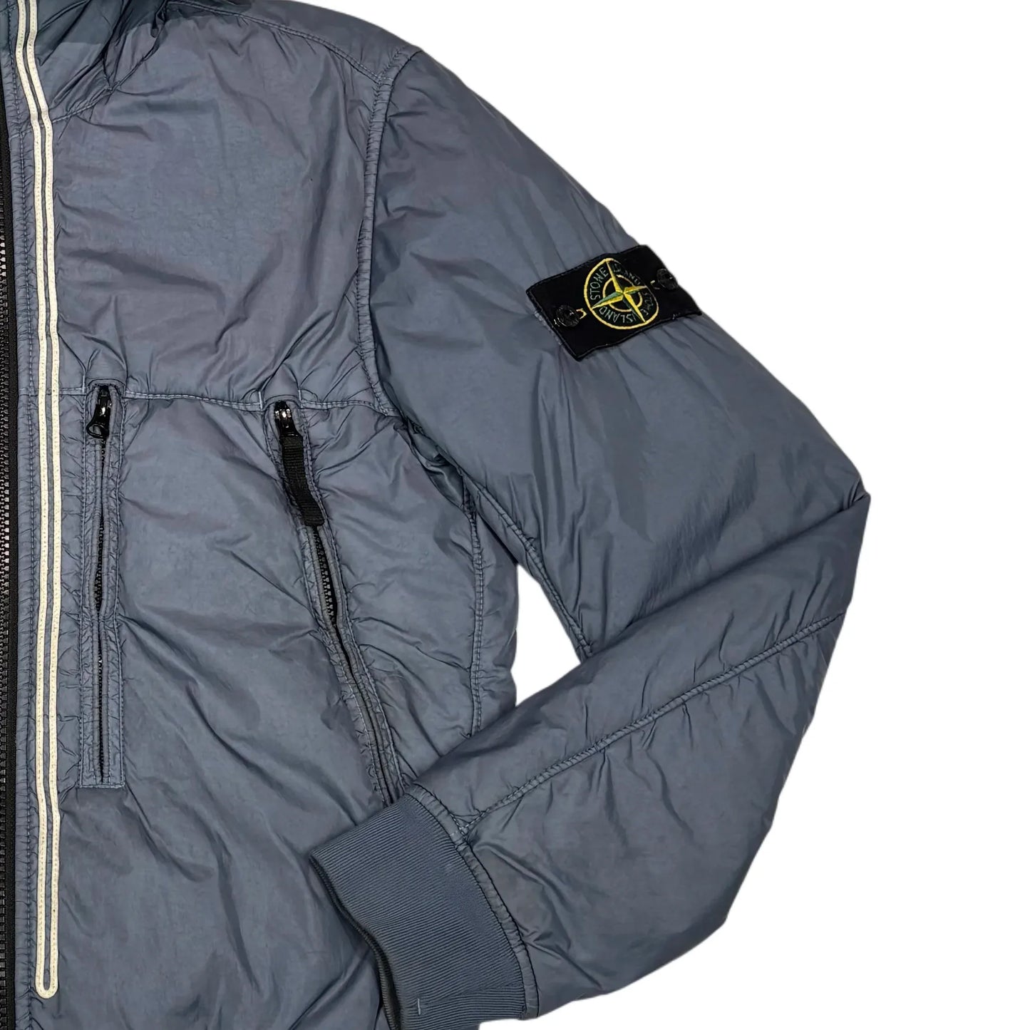 Stone Island Blue Garment Dyed Crinkle Reps NY Jacket