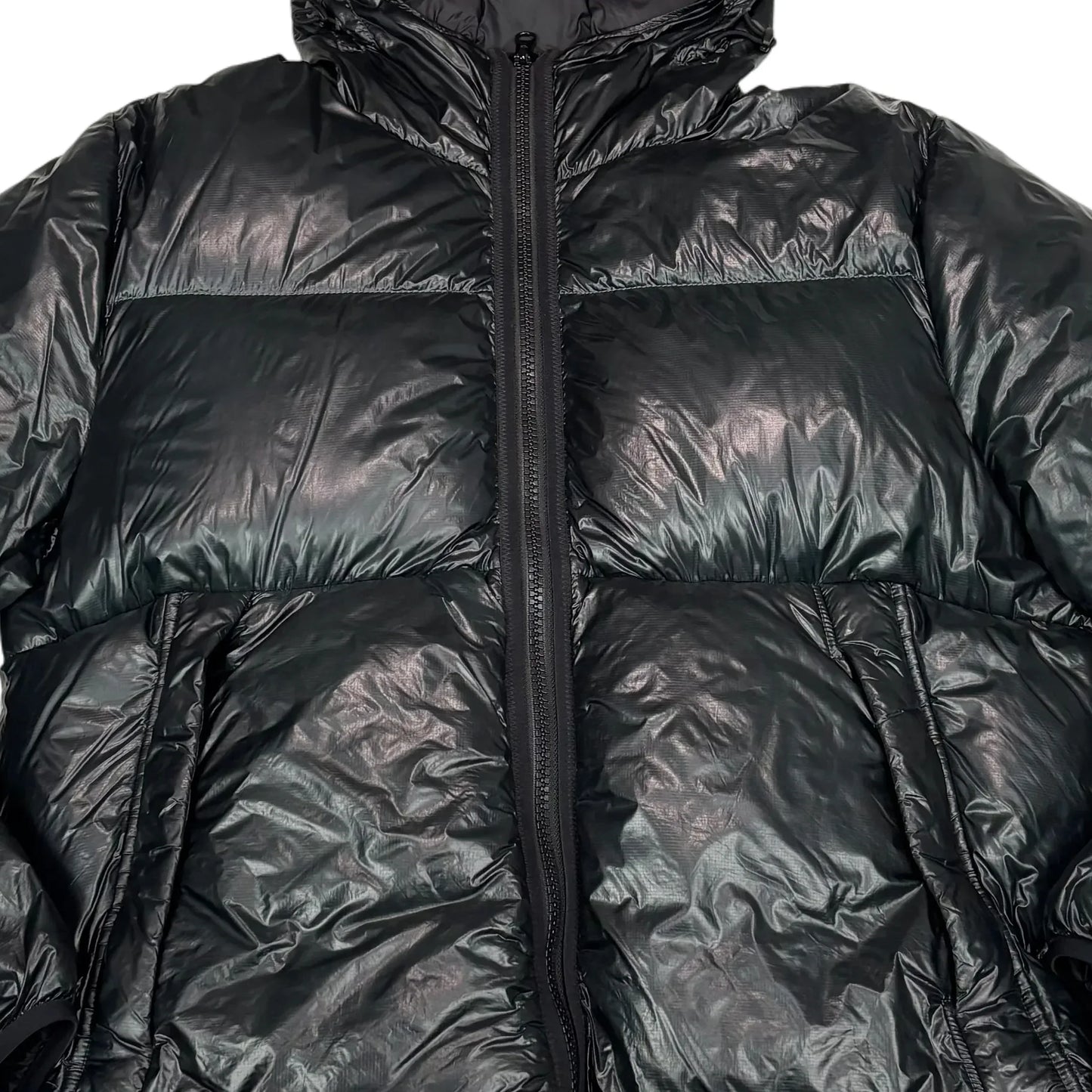 Stone Island Black Pertex Quantum Y Down Compass Patch Puffer Jacket