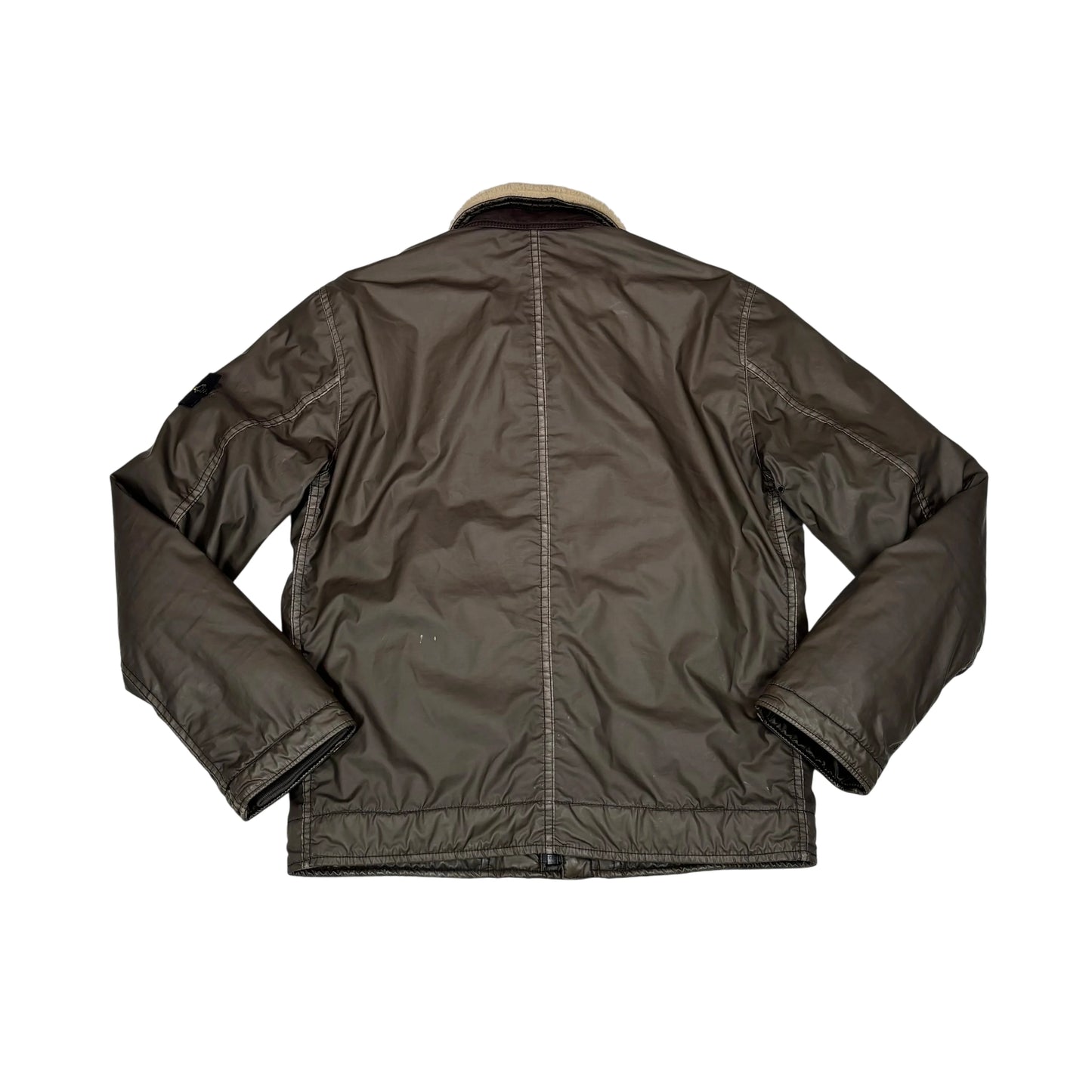 Stone Island Brown Mussola Gommata Collared Jacket
