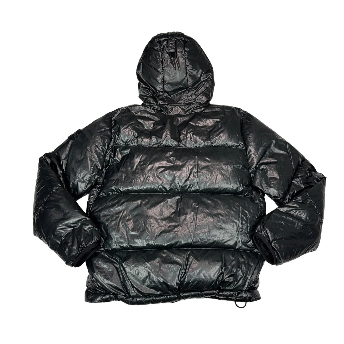 Stone Island Black Pertex Quantum Y Down Compass Patch Puffer Jacket