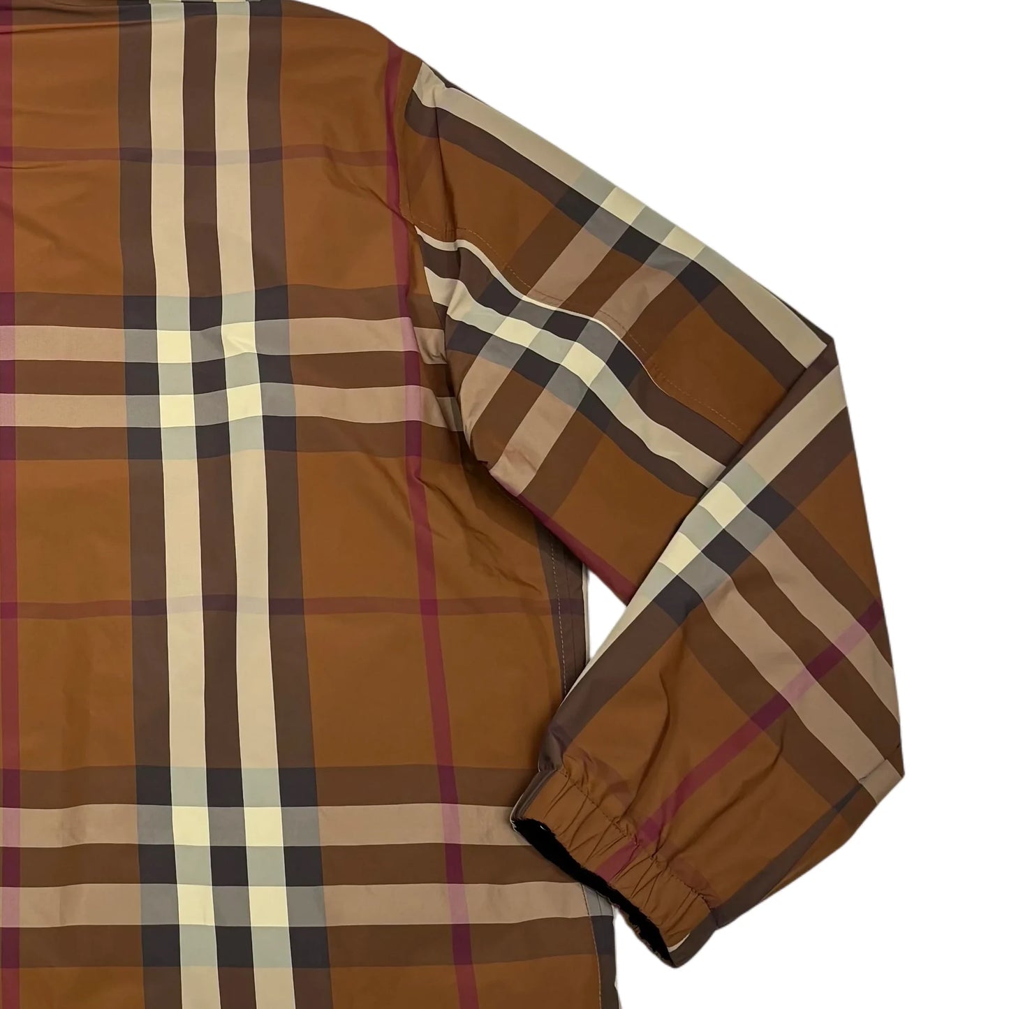 Burberry Black with Reverseable Check Water Resistant Hooded Jacket
