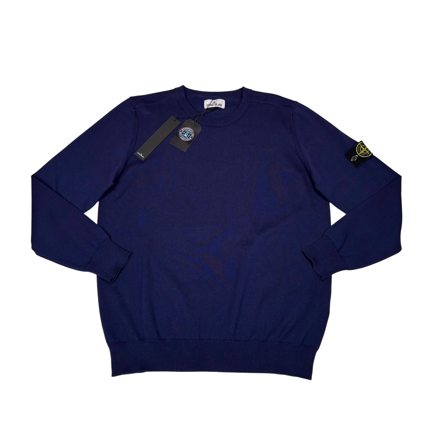 Stone Island Navy Blue Lightweight Compass Patch Crewneck Jumper