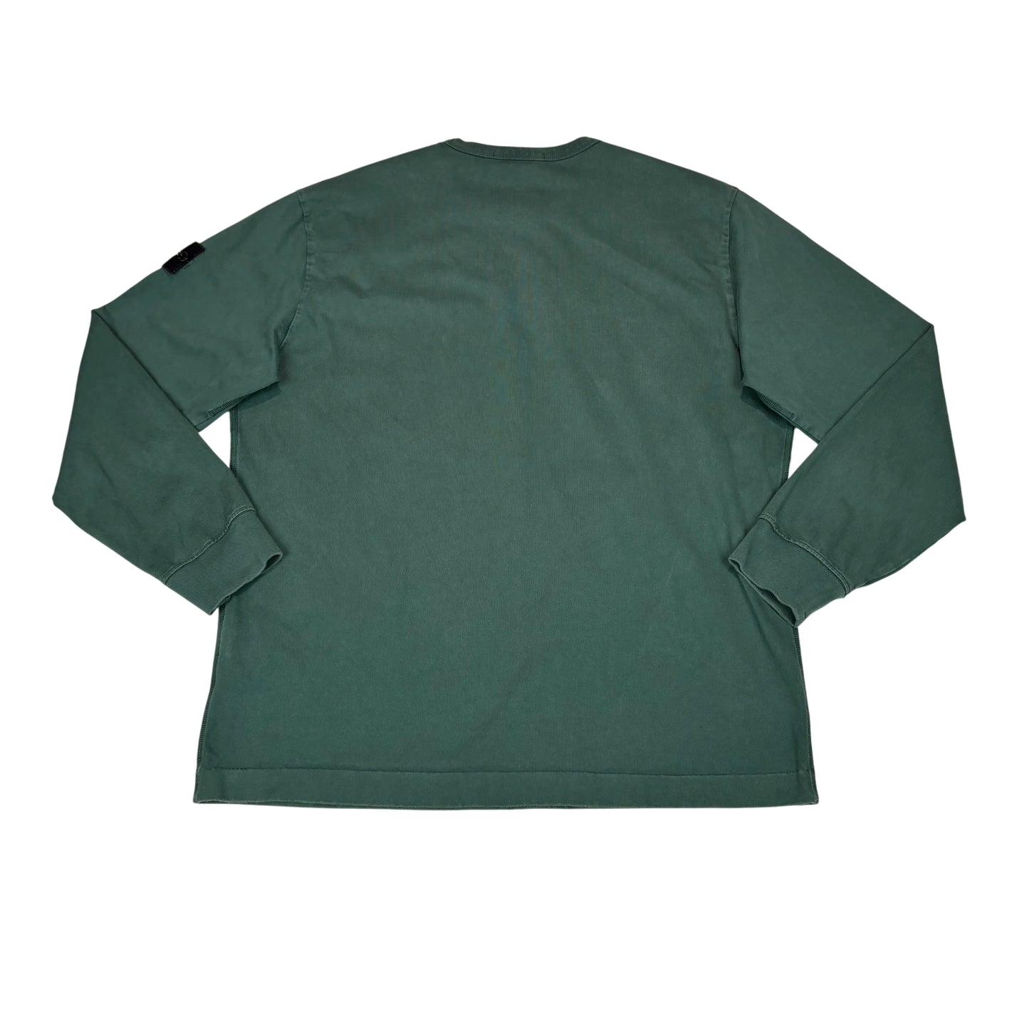 Stone Island Green Compass Patch Crewneck Lightweight Jumper