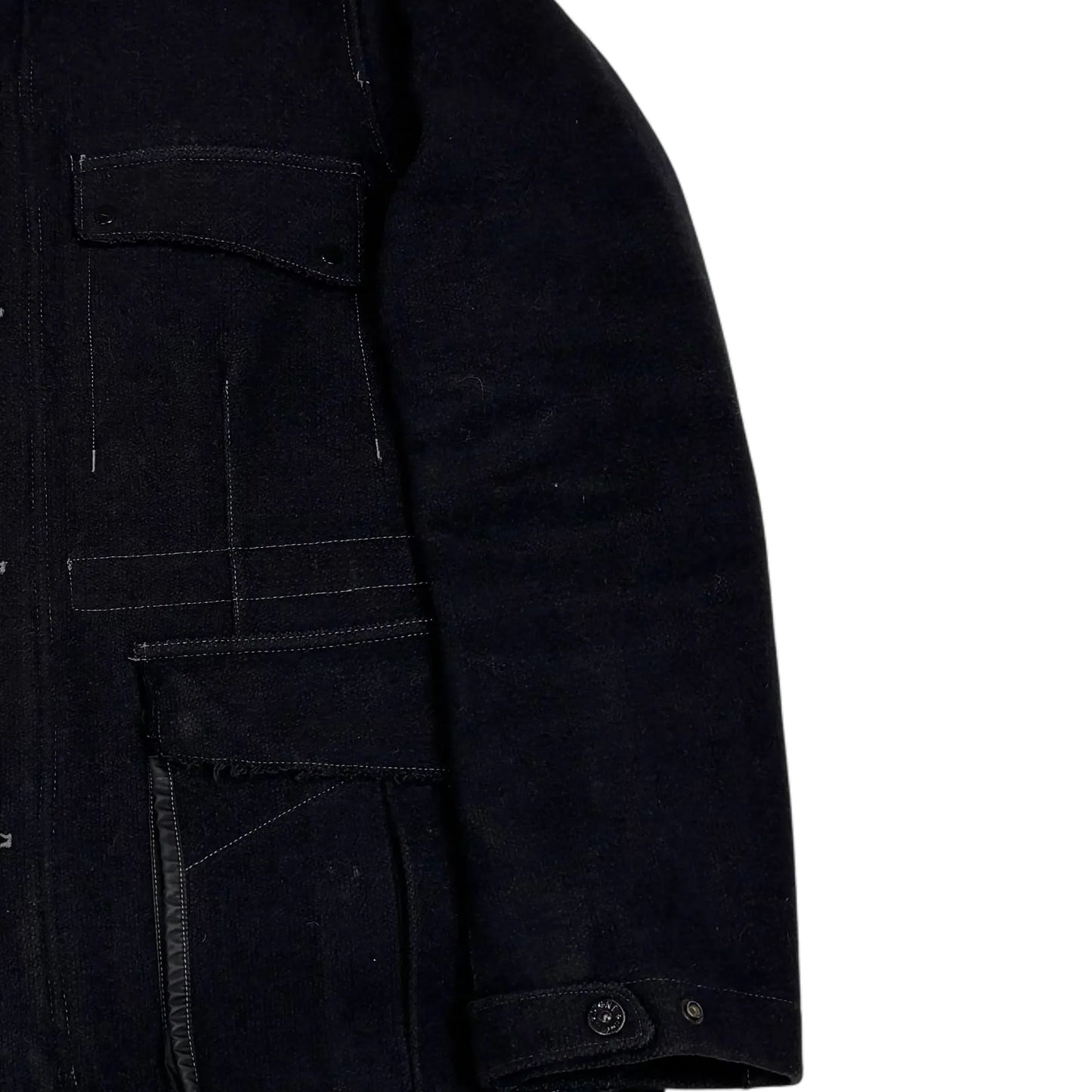 Stone Island Navy Blue Shoulder Badge with Internal Lining Jacket