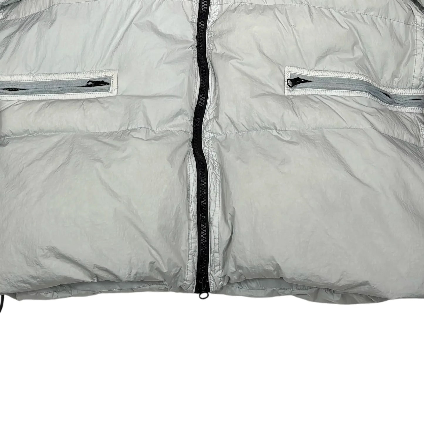 Stone Island Ice Blue Compass Patch Garment Dyed Puffer Jacket