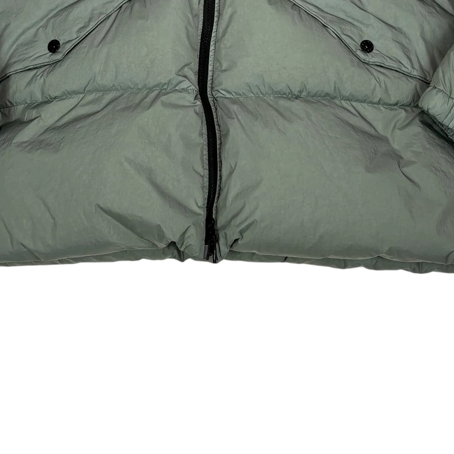Stone Island Green Garment Dyed Crinkle Reps R-NY Down Jacket
