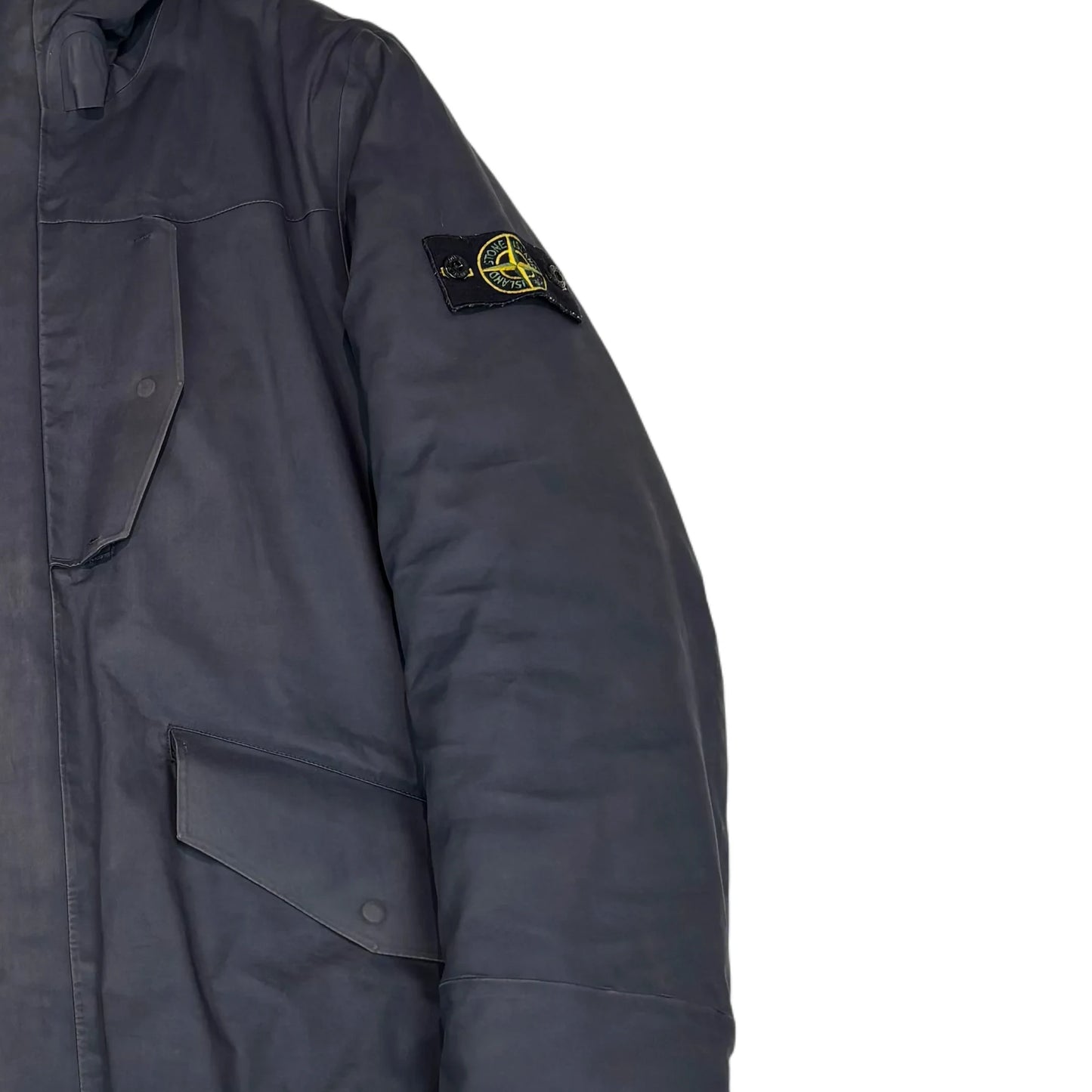 Stone Island Navy 3L Performance Cotton with Primaloft Insulation Technology Parka Jacket