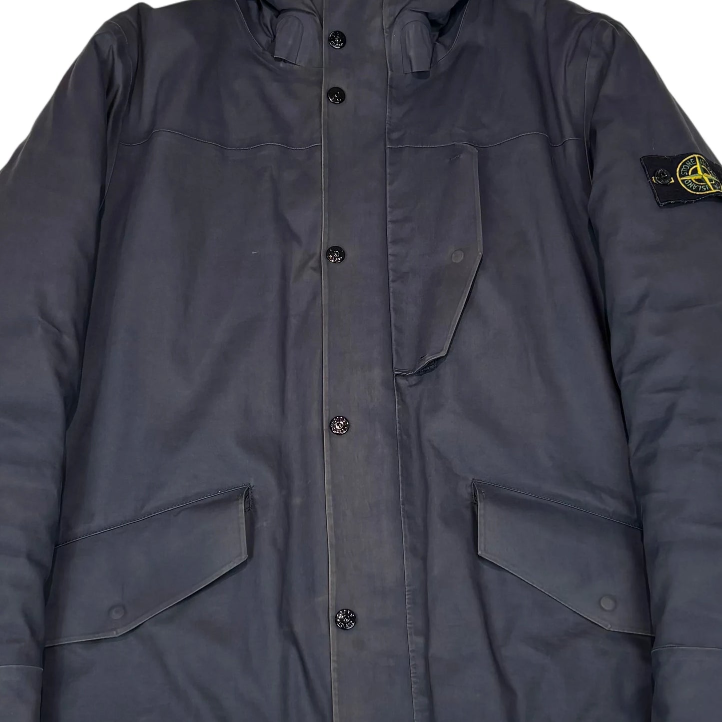 Stone Island Navy 3L Performance Cotton with Primaloft Insulation Technology Parka Jacket