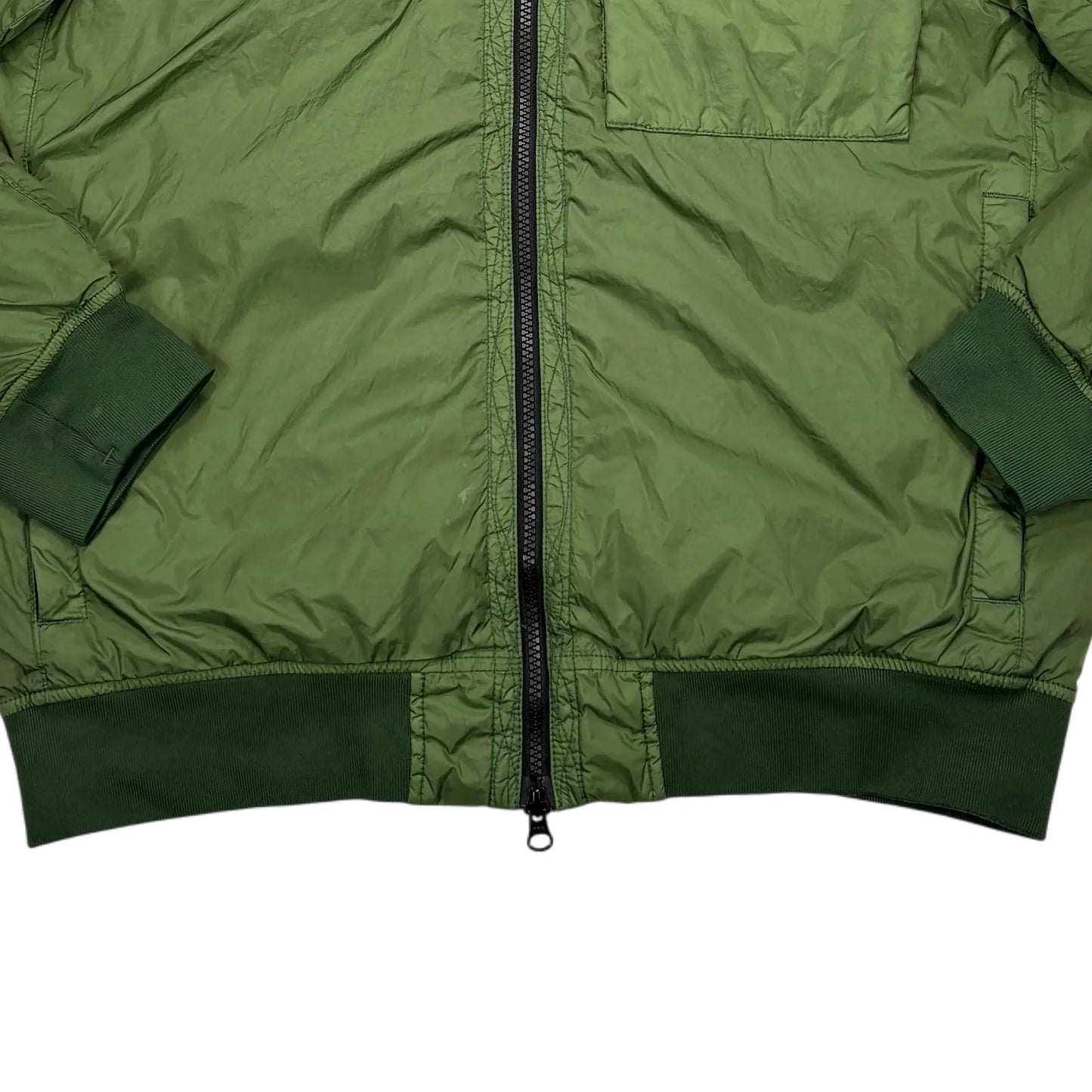 Stone Island Green Garment Dyed Crinkle Reps R-NY with Primaloft-TC Hooded Jacket