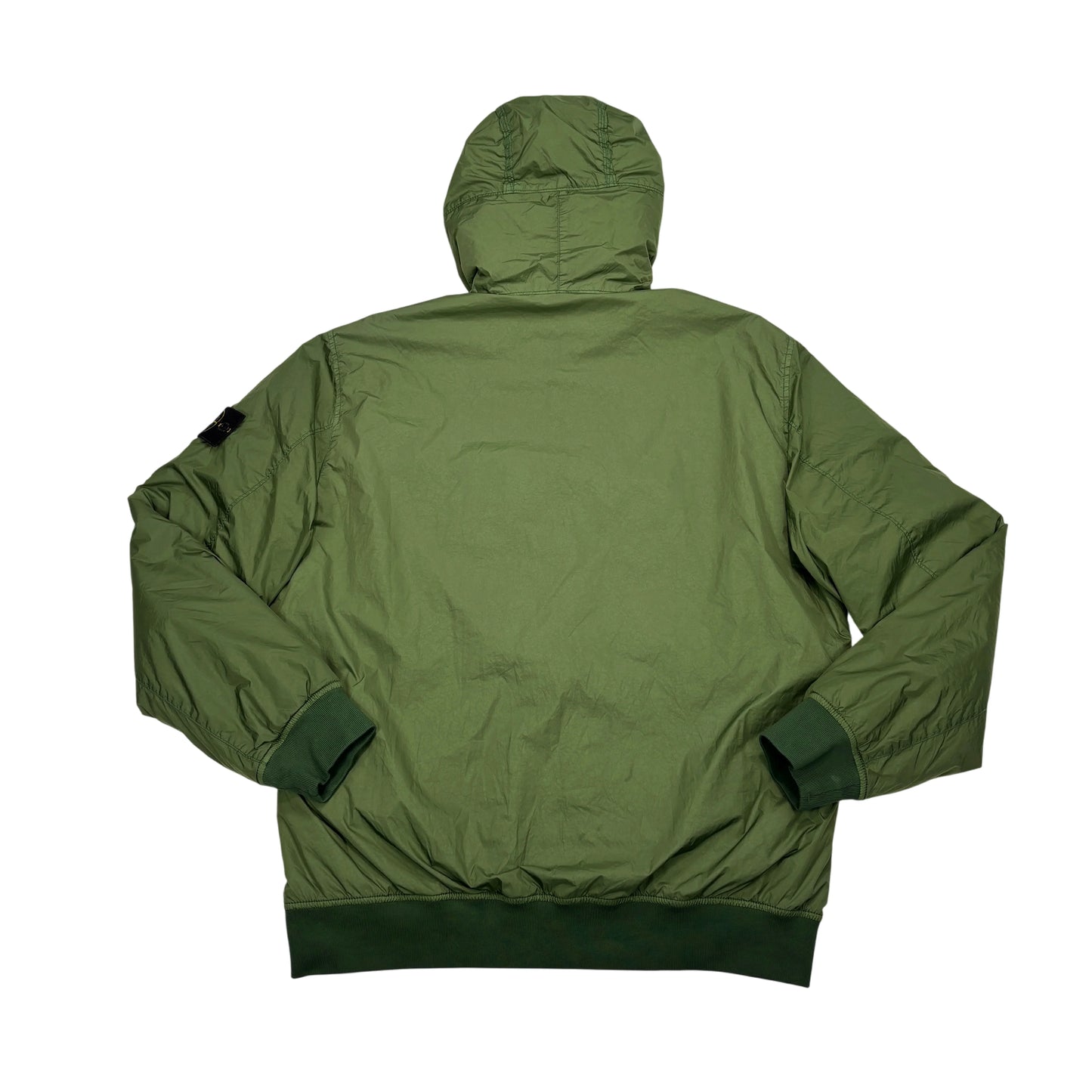 Stone Island Green Garment Dyed Crinkle Reps R-NY with Primaloft-TC Hooded Jacket