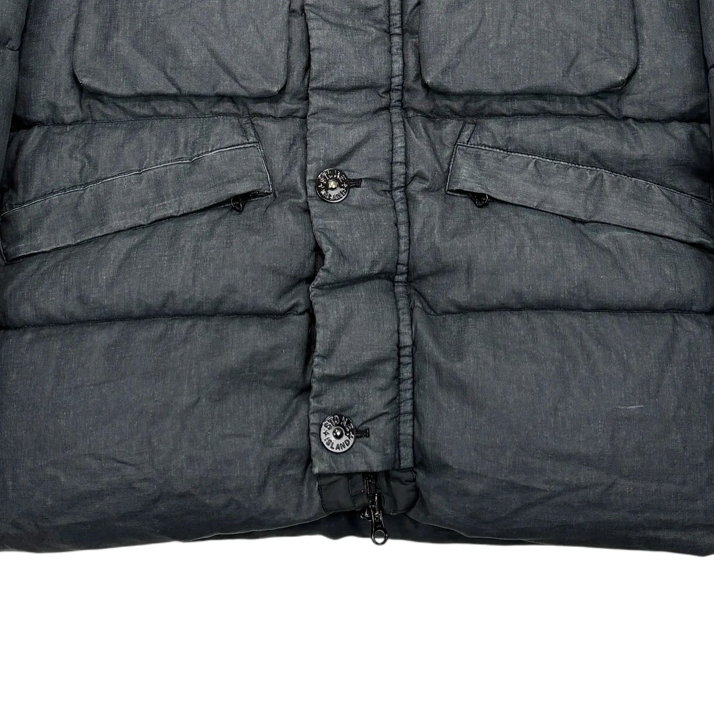 Stone Island Gray Lino Resinato Down-TC Puffer Jacket
