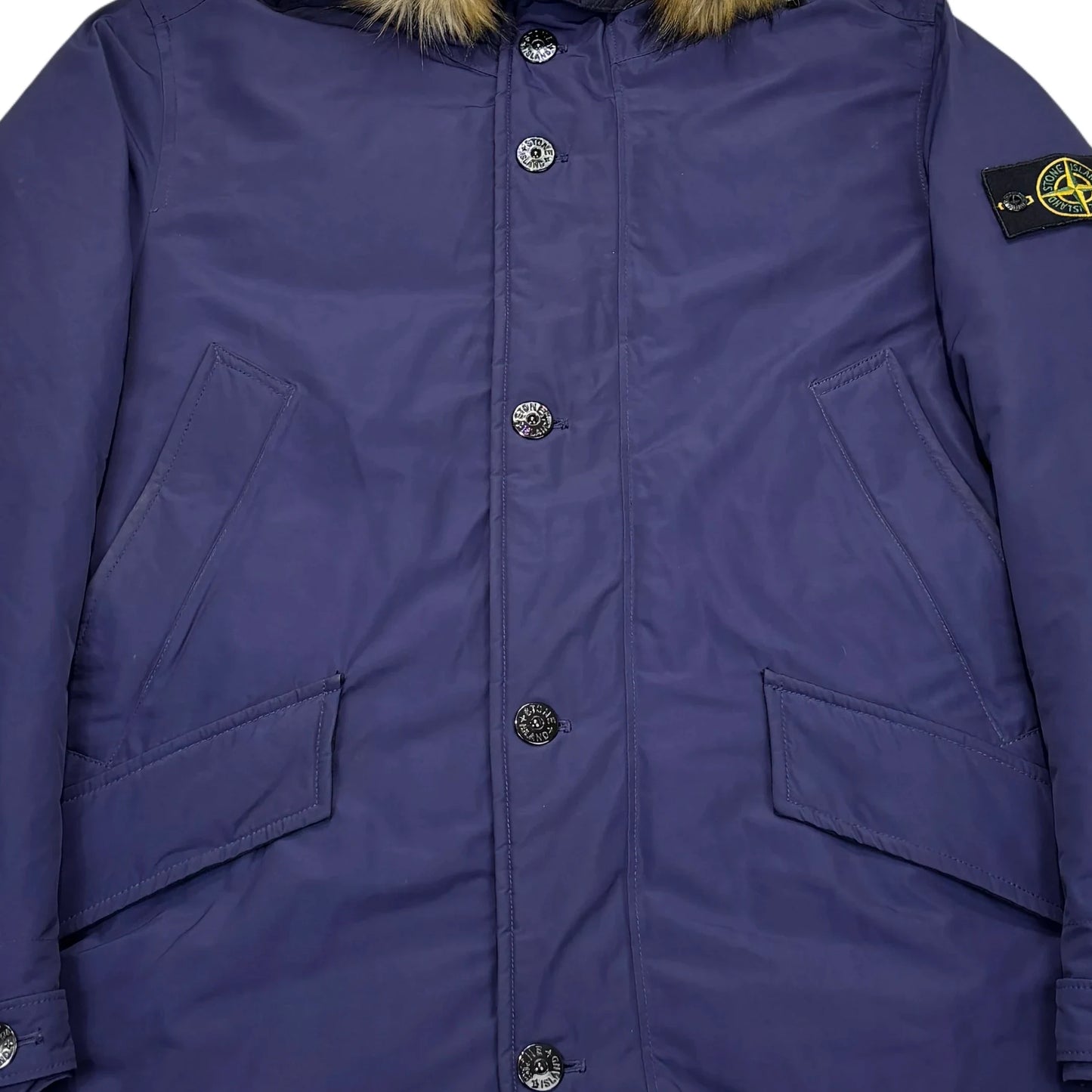 Stone Island Navy Micro Reps Down Parka Jacket