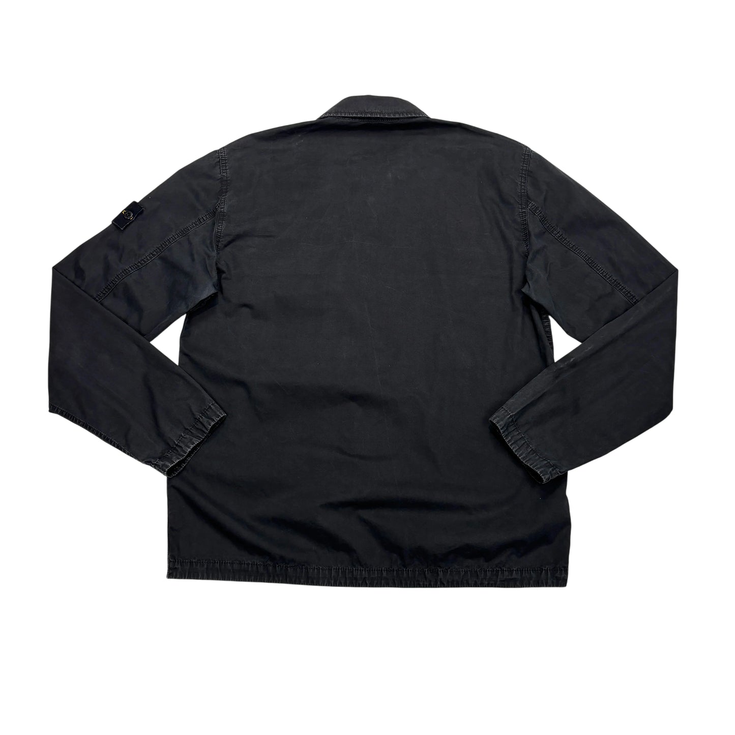 Stone Island Black Compass Patch Collared Overshirt Jacket