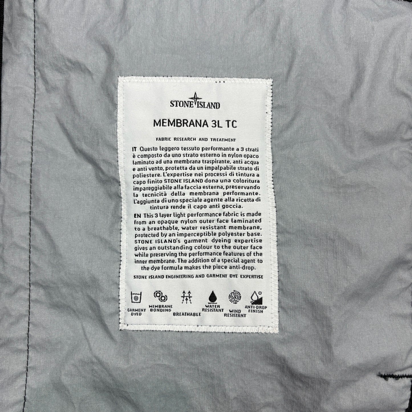 Stone Island Black Membrana 3L-TC Compass Patch Jacket