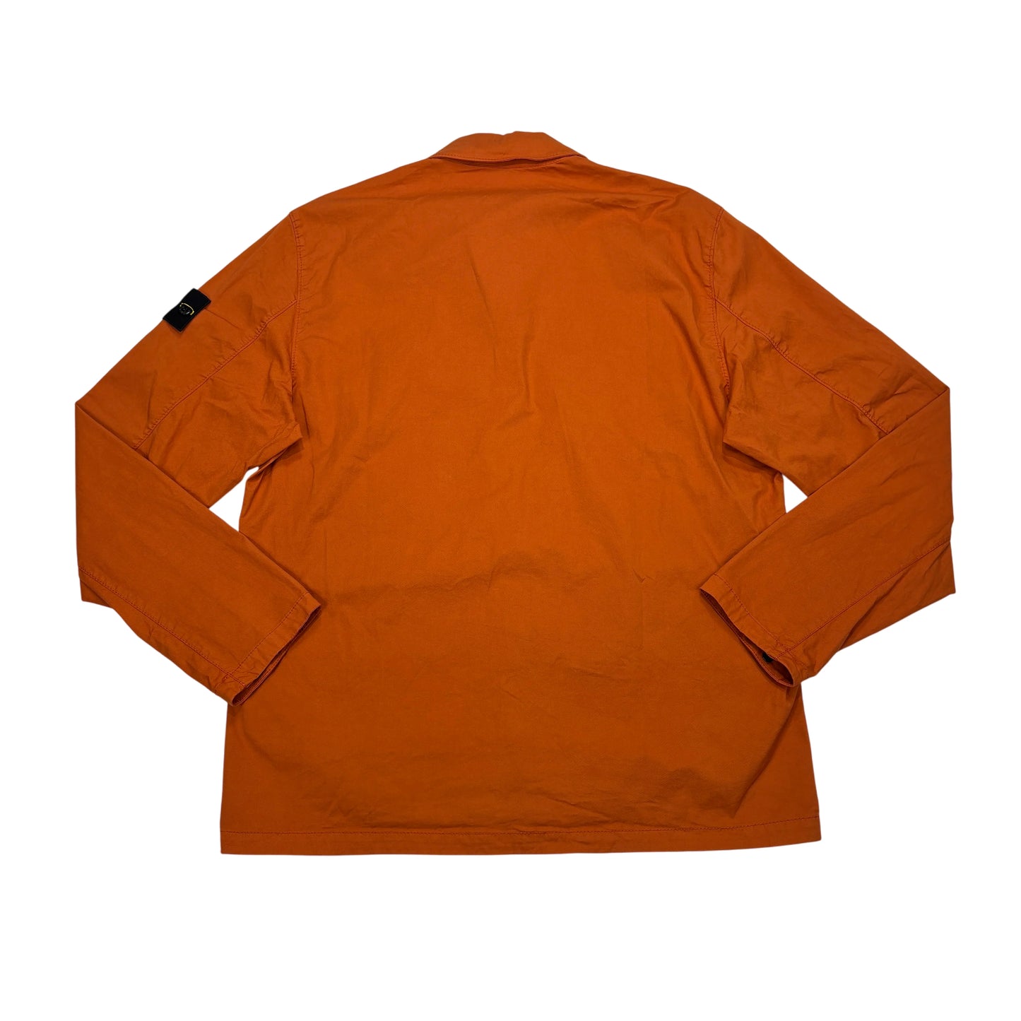 Stone Island Orange Compass Patch Collared Overshirt Jacket