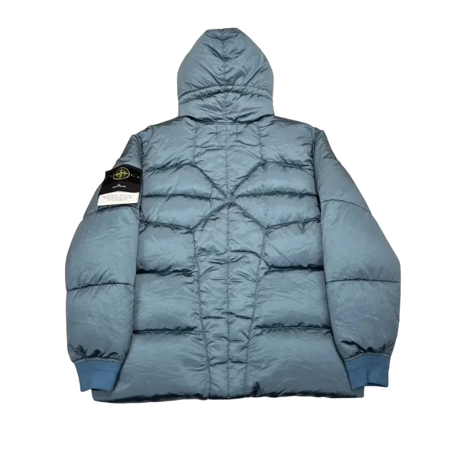 Stone Island Blue Nylon Metal in Econyl Regenerated Nylon with Down-Tc Jacket