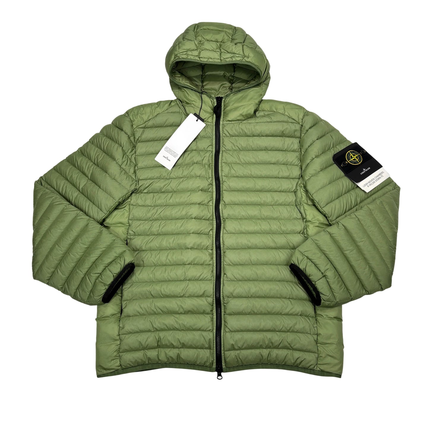 Stone Island Green Loom Woven Chambers R-Nylon Down-TC Puffer Jacket