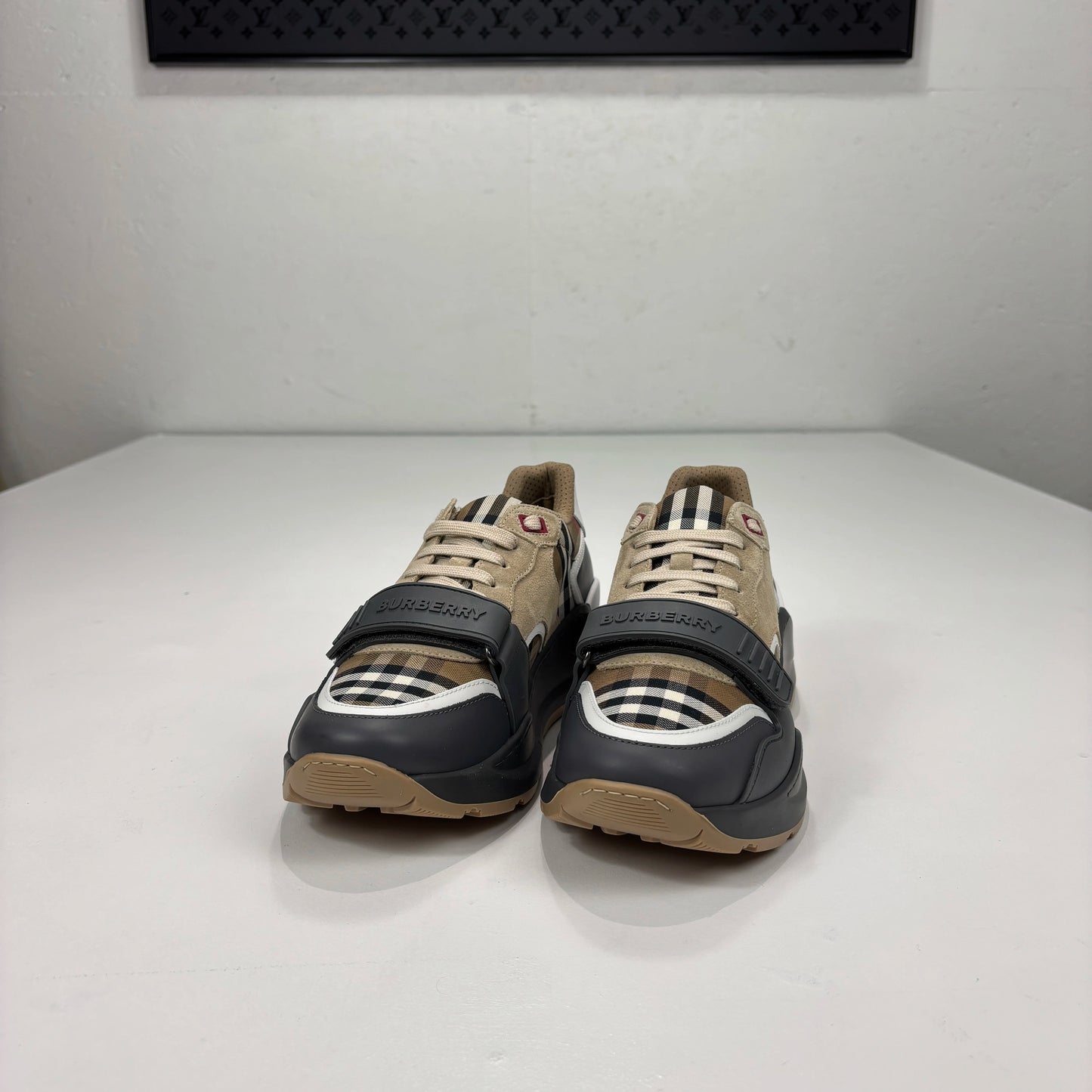 Burberry Beige Ramsey Check Trainers