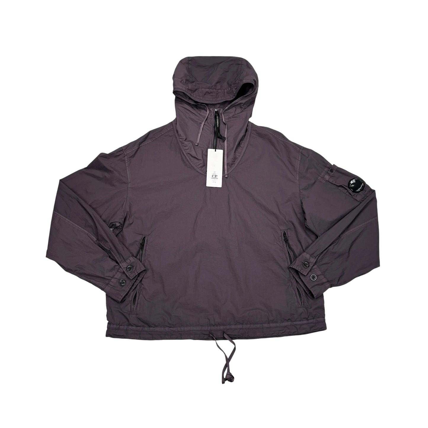 Cp Company Purple Hooded Quarter Zip Jacket
