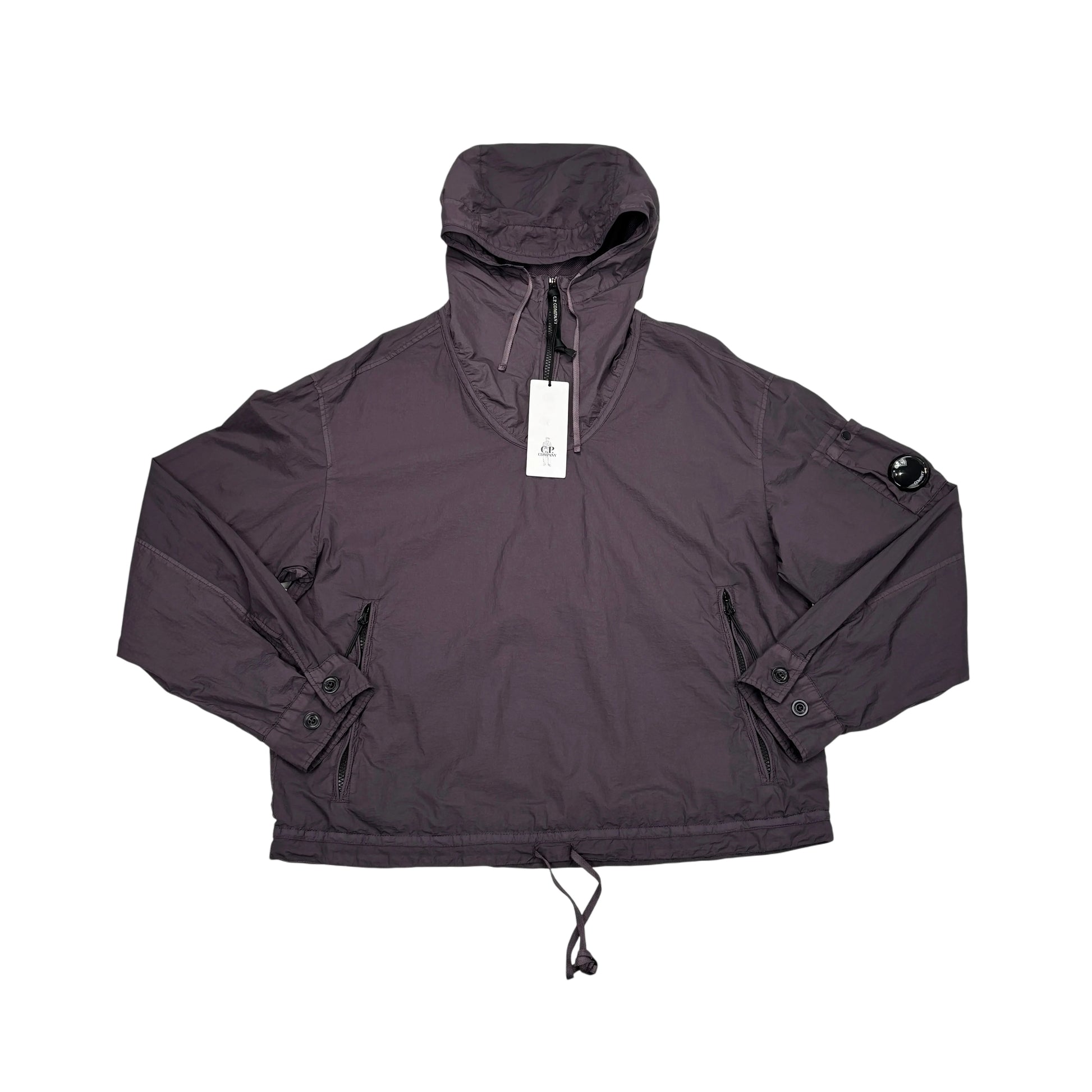 Cp Company Purple Hooded Quarter Zip Jacket