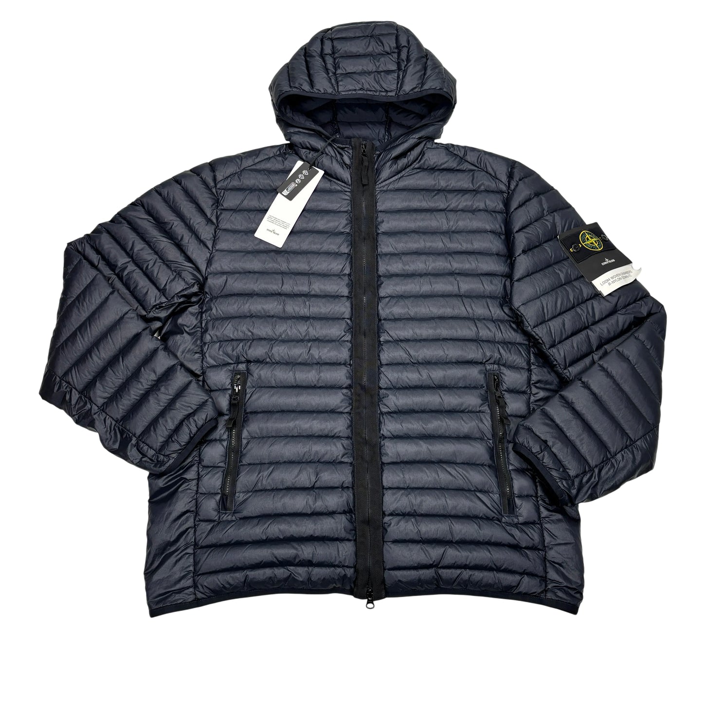 Stone Island Navy Blue Loom Woven Chambers R-Nylon Down-TC Puffer Jacket