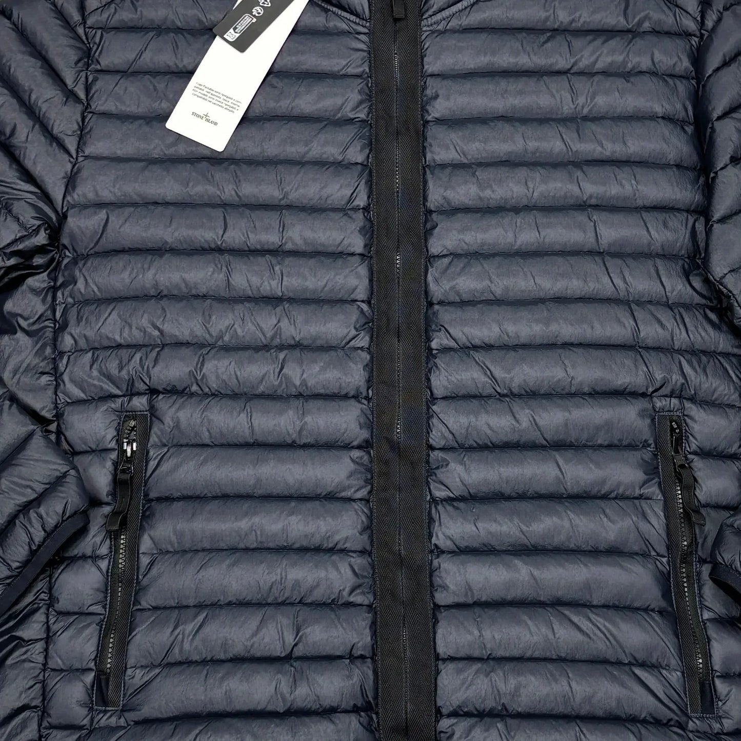 Stone Island Navy Blue Loom Woven Chambers R-Nylon Down-TC Puffer Jacket