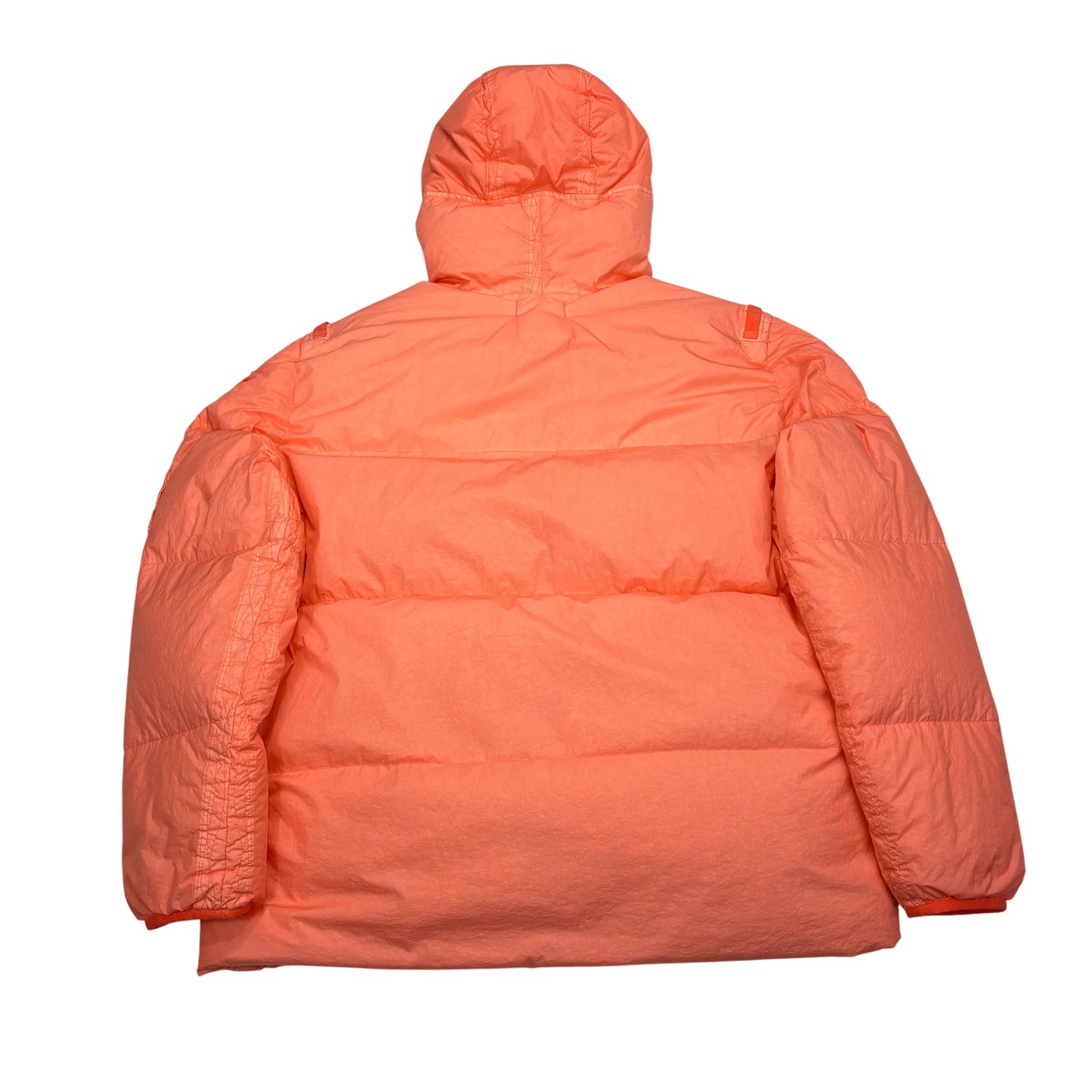 Stone Island Orange Garment Dyed Crinkle Reps R-NY Down Puffer Jacket