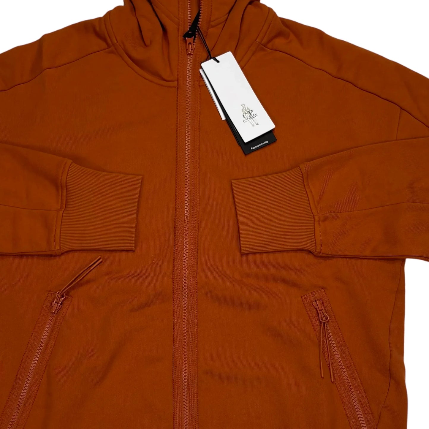 Cp Company Orange Zip Hoodie