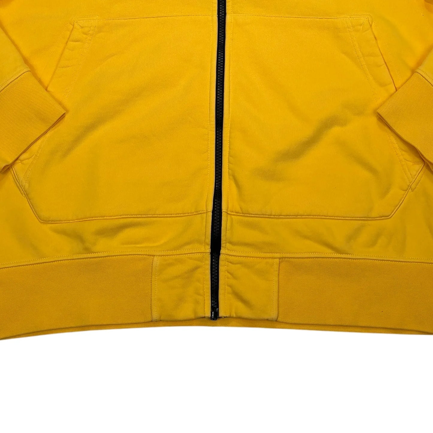 Stone Island Yellow Compass Patch Zip Up Hoodie