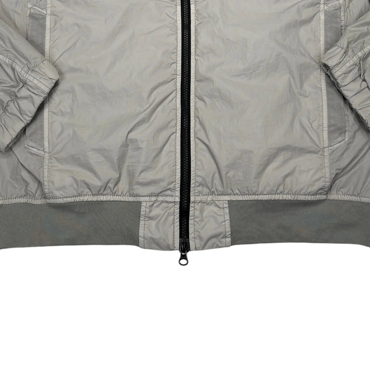 Stone Island Grey Garment Dyed Crinkle Reps NY Lightweight Bomber Jacket