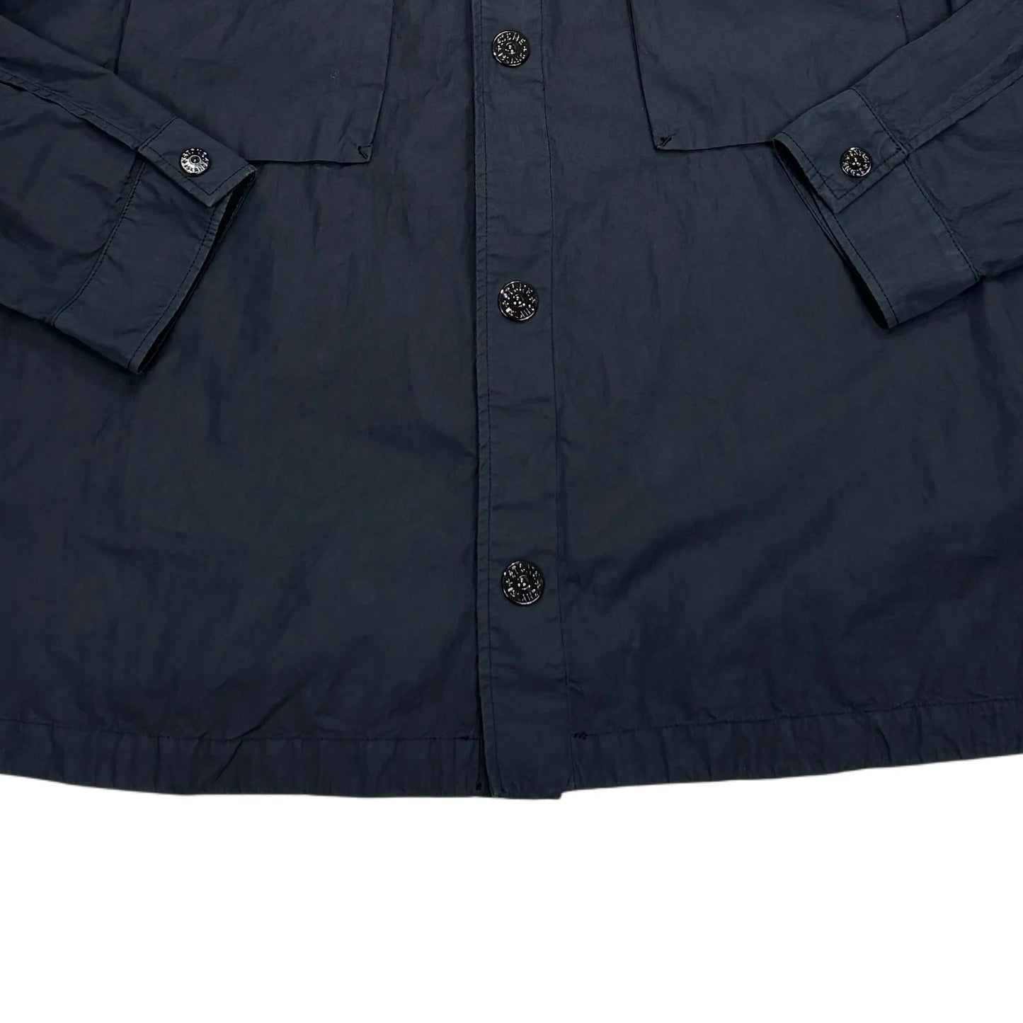 Stone Island Navy Blue Hooded Overshirt Jacket