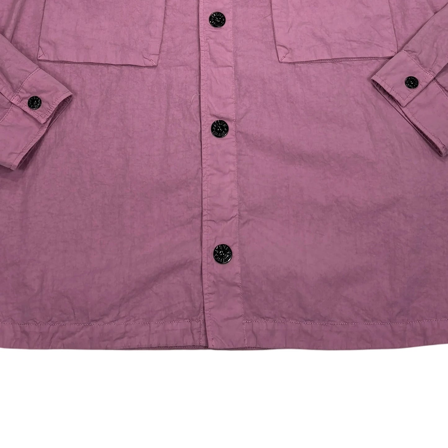 Stone Island Pink Hooded Compass Patch Overshirt Jacket