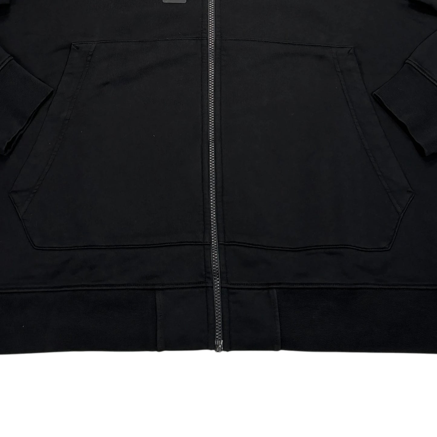 Stone Island Black Compass Patch Zip-up Hoodie