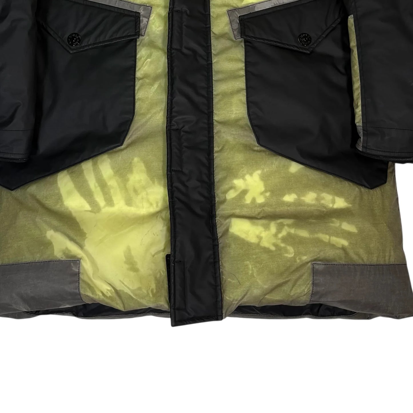 Stone Island Green Ice Jacket Resin-T Shell Hooded Parka Coat