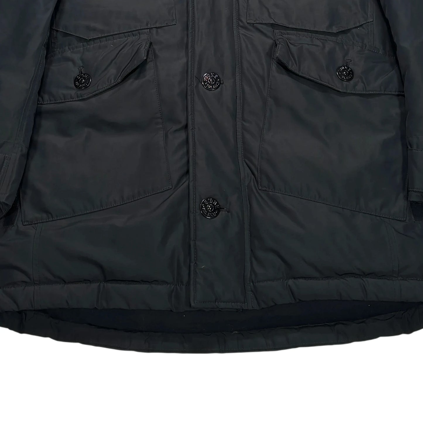 Stone Island Black Micro Reps Down Parka Coat