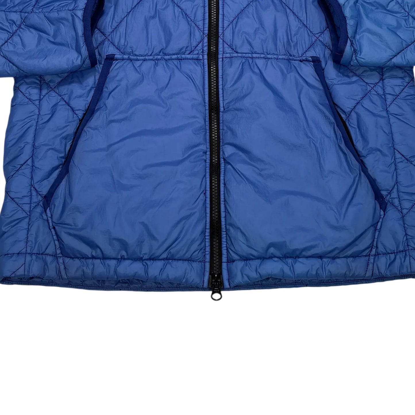 Stone Island Blue Hooded Quilted Micro Yarn Jacket