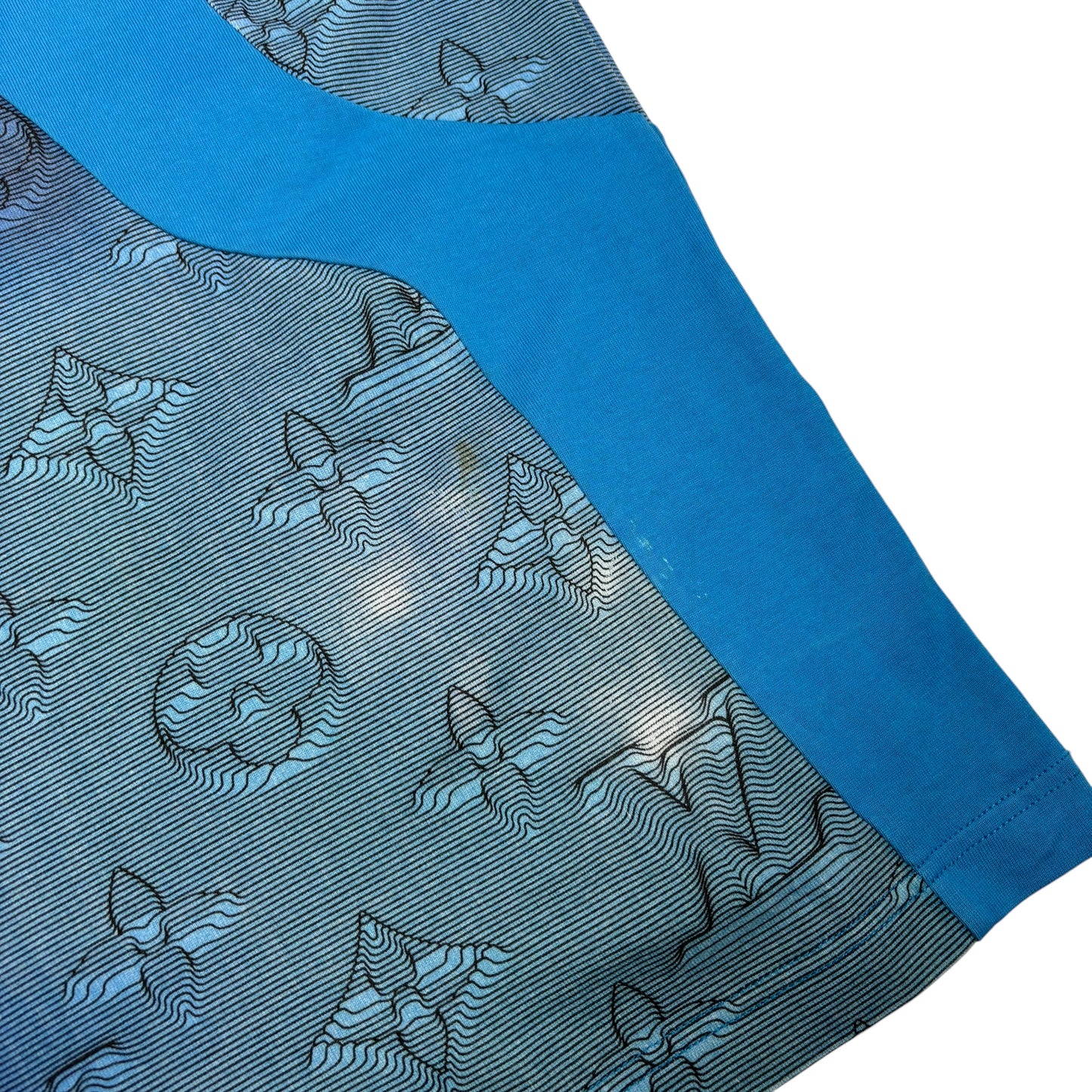 Louis Vuitton Blue Distorted Logo Tshirt