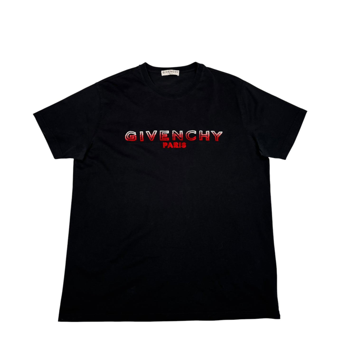 Givenchy Black Embroidered Fleece Logo Tshirt