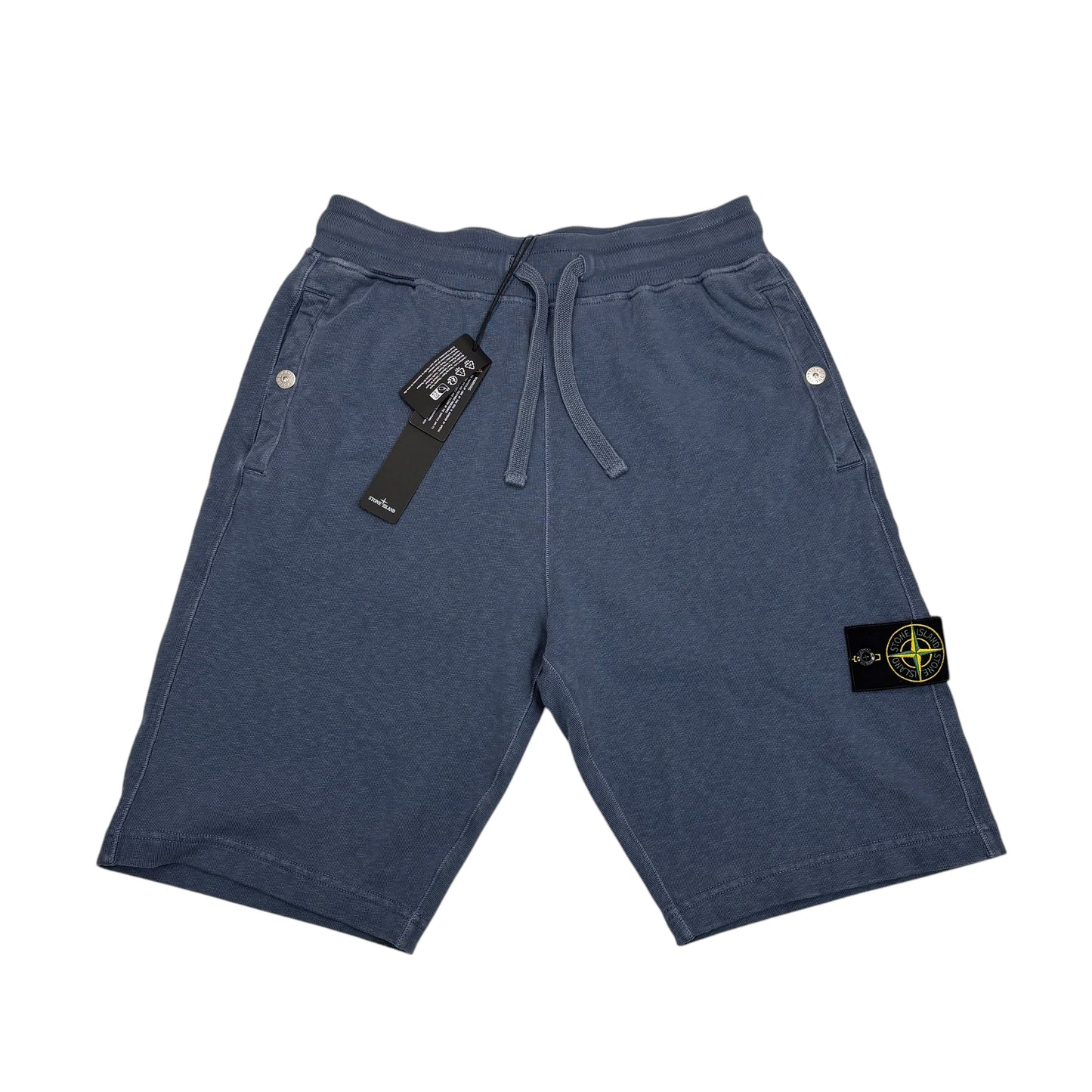 Stone Island Navy Blue Compass-Patch Cotton Shorts