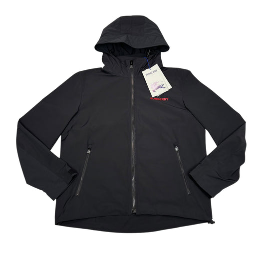 Burberry Black with Red Printed Spell-Out Logo Jacket