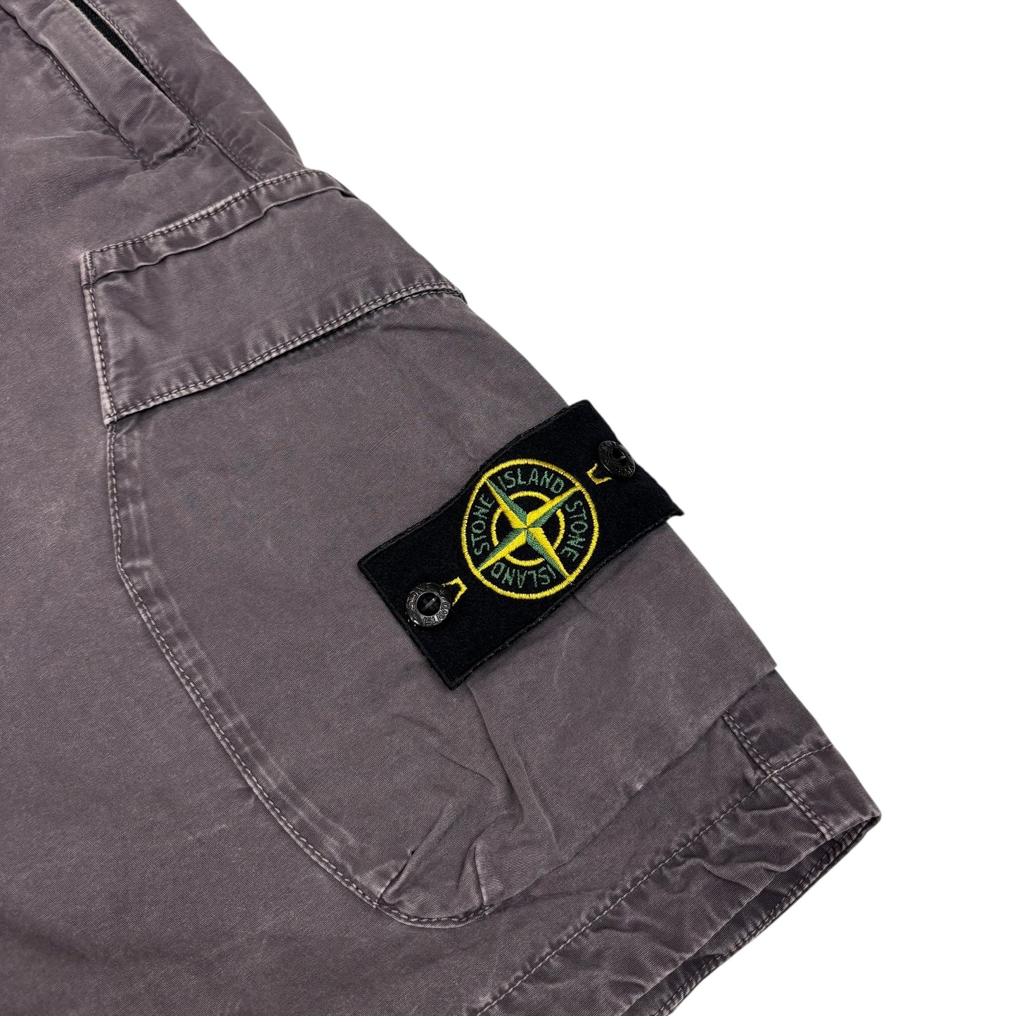 Stone Island Grey Cotton Cargo Shorts